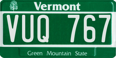 VT license plate VUQ767