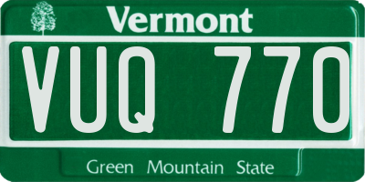 VT license plate VUQ770
