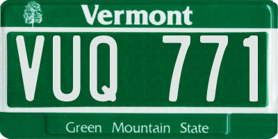 VT license plate VUQ771