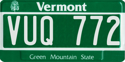 VT license plate VUQ772