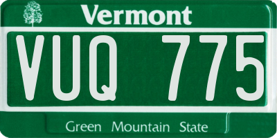 VT license plate VUQ775