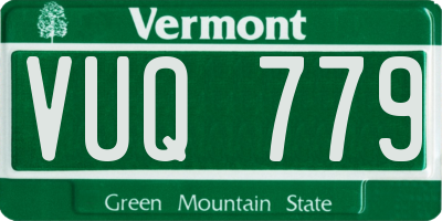 VT license plate VUQ779