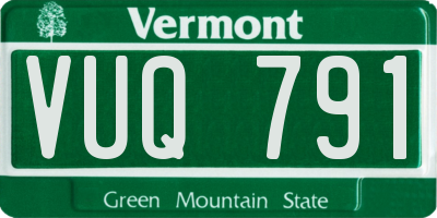 VT license plate VUQ791