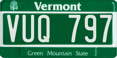 VT license plate VUQ797