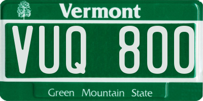 VT license plate VUQ800