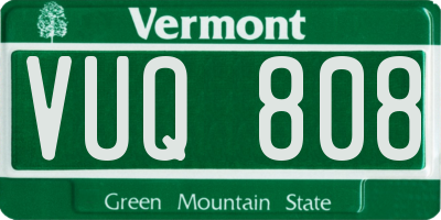 VT license plate VUQ808