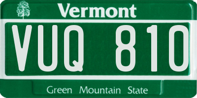 VT license plate VUQ810