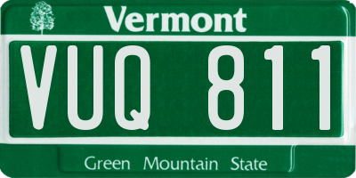 VT license plate VUQ811
