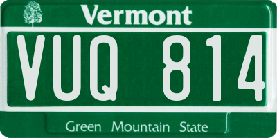 VT license plate VUQ814
