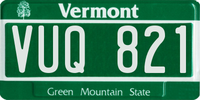VT license plate VUQ821