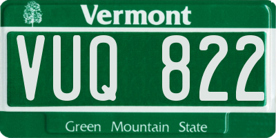 VT license plate VUQ822