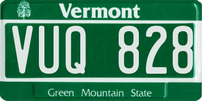 VT license plate VUQ828