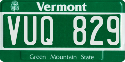 VT license plate VUQ829