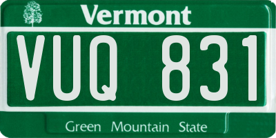 VT license plate VUQ831