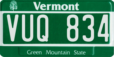 VT license plate VUQ834