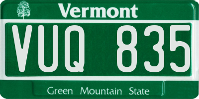 VT license plate VUQ835