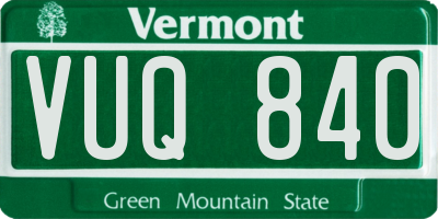 VT license plate VUQ840