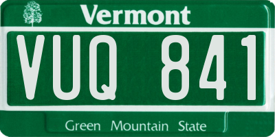 VT license plate VUQ841