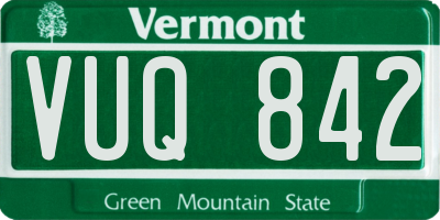 VT license plate VUQ842
