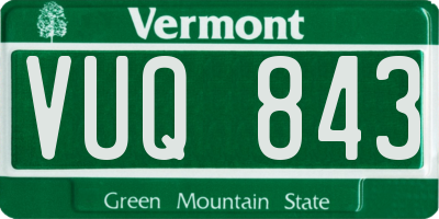 VT license plate VUQ843