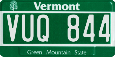 VT license plate VUQ844