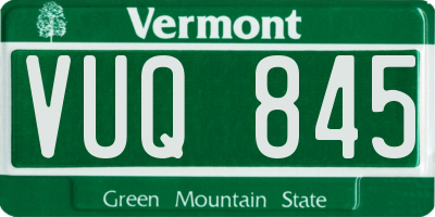 VT license plate VUQ845