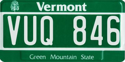 VT license plate VUQ846