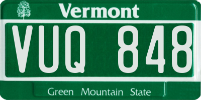 VT license plate VUQ848