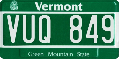 VT license plate VUQ849