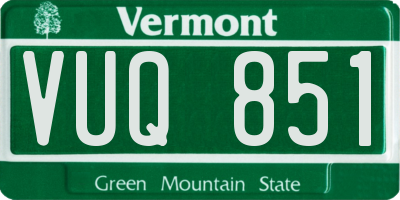VT license plate VUQ851