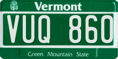 VT license plate VUQ860
