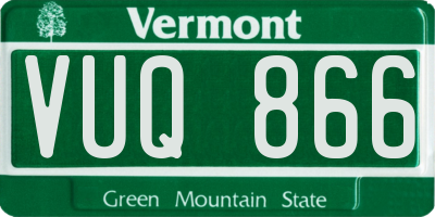 VT license plate VUQ866