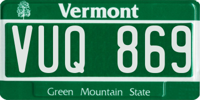 VT license plate VUQ869