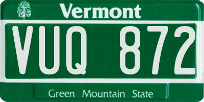VT license plate VUQ872