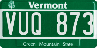 VT license plate VUQ873