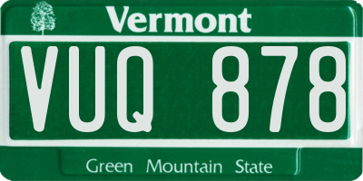 VT license plate VUQ878