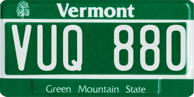 VT license plate VUQ880
