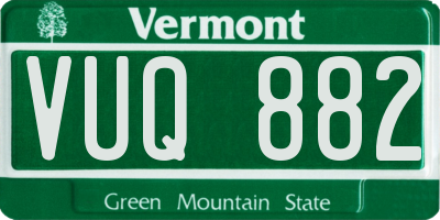 VT license plate VUQ882
