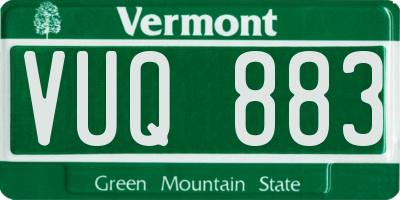 VT license plate VUQ883