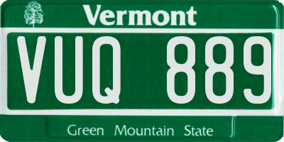 VT license plate VUQ889