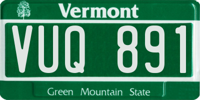 VT license plate VUQ891
