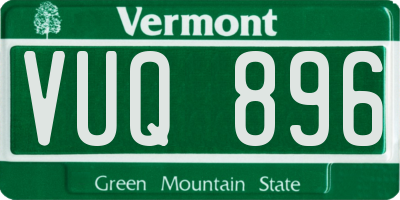 VT license plate VUQ896