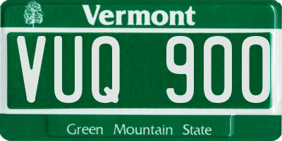 VT license plate VUQ900