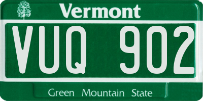 VT license plate VUQ902