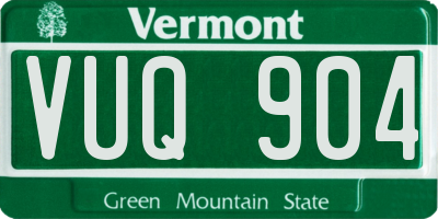 VT license plate VUQ904