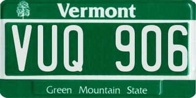 VT license plate VUQ906
