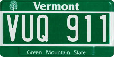 VT license plate VUQ911