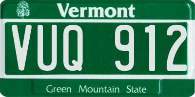 VT license plate VUQ912