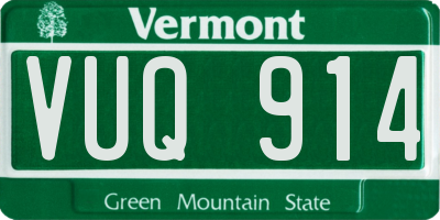 VT license plate VUQ914