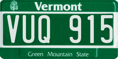 VT license plate VUQ915